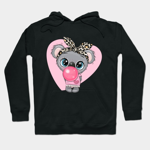 Cute koala and gum. Hoodie by Reginast777